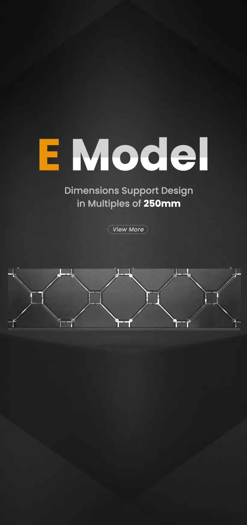 Enbon E Model LED screen dimensions support design in multiples of 250mm